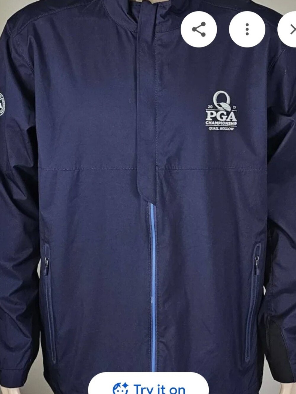 Polo Ralph Lauren Navy 2017 PGA Championship Qual Hollow Windbreaker/Jacket L